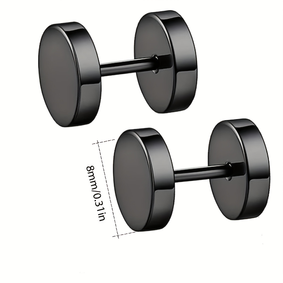 24pcs Stainless Steel Dopamine Color Barbell Earrings